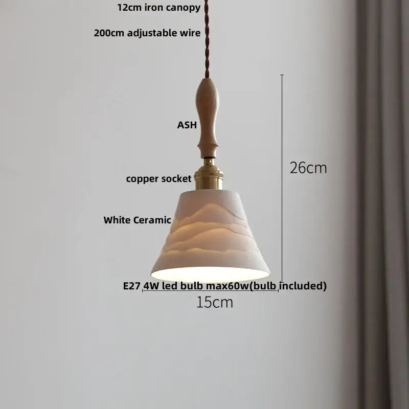 Modern ribbed glass ceramic led pendant lamp dining room brass finish
