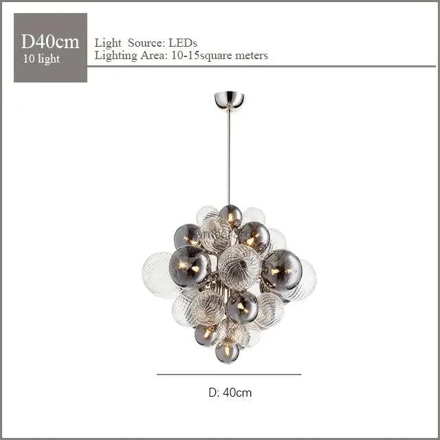 Modern ribbed glass globe led pendant light for living room