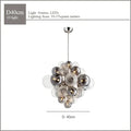 Modern ribbed glass globe led pendant light for living room