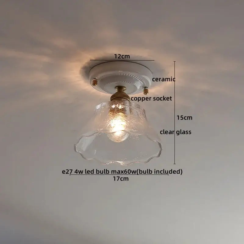 Modern ridged cream ceramic led ceiling light for living room