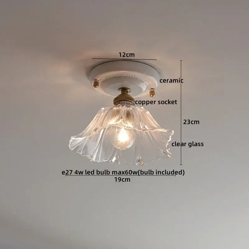 Modern ridged cream ceramic led ceiling light for living room