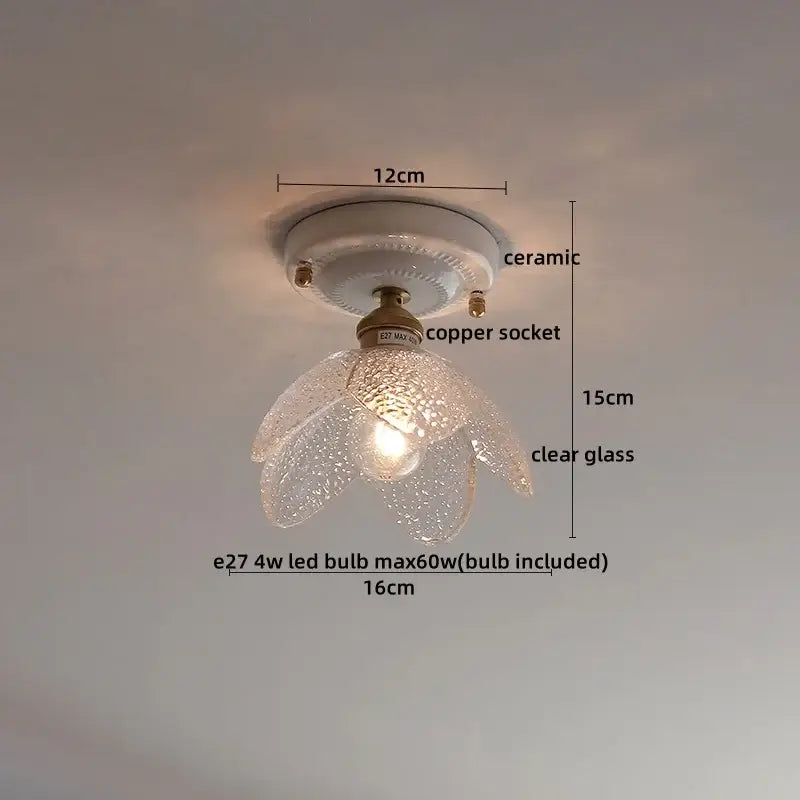Modern ridged cream ceramic led ceiling light for living room