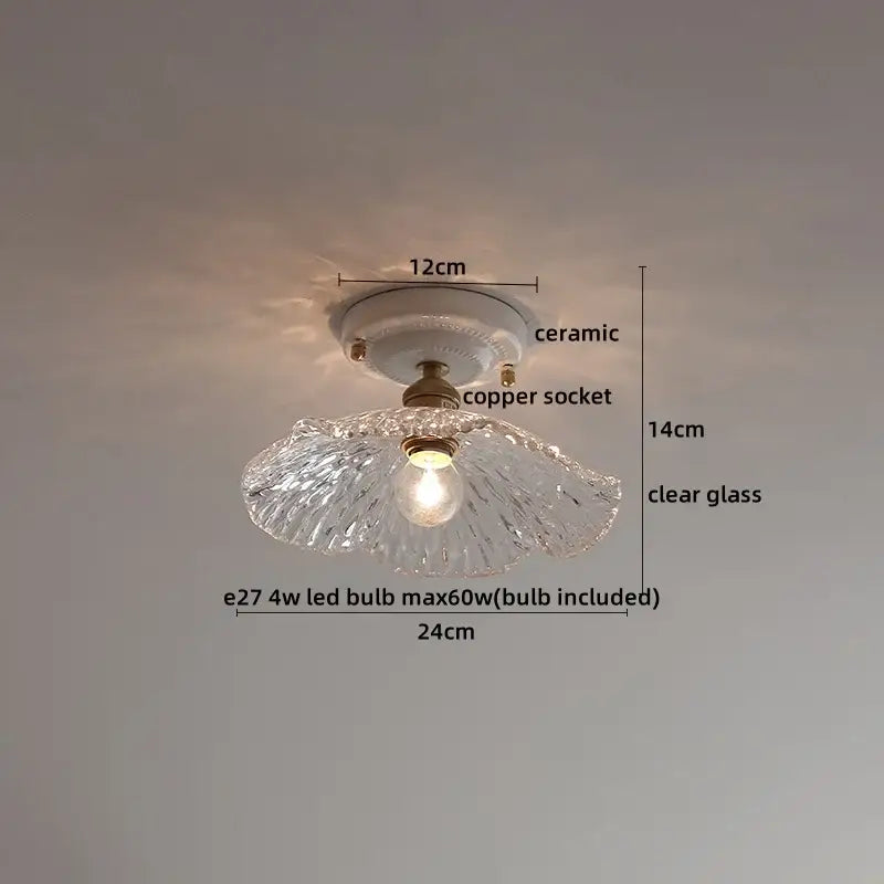 Modern ridged cream ceramic led ceiling light for living room