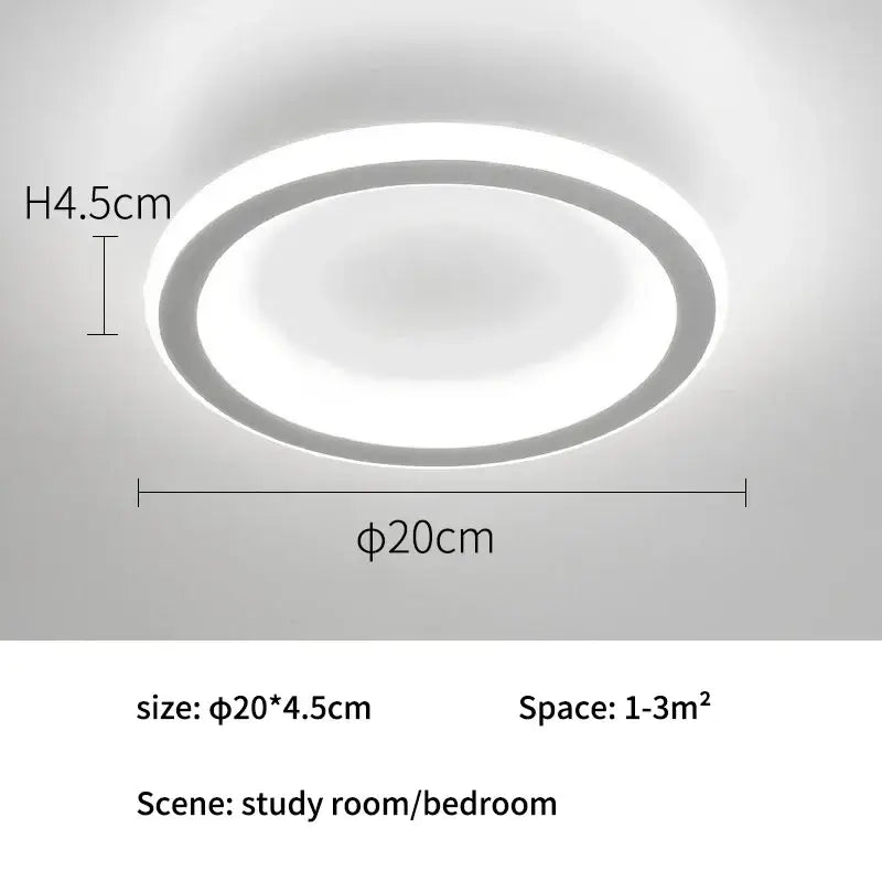 Modern ring led white ceiling light with remote control for living room