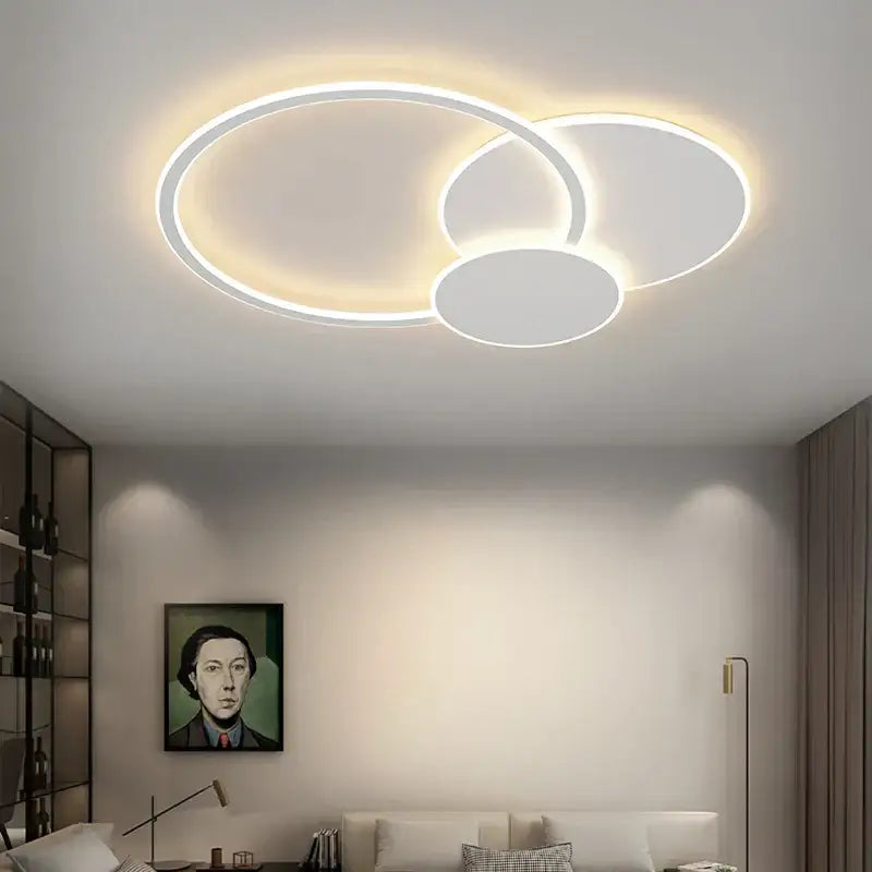 Modern ring led white ceiling light with remote control for living room