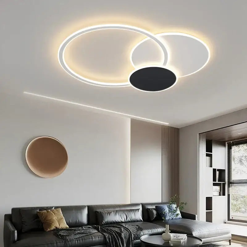 Modern ring led white ceiling light with remote control for living room