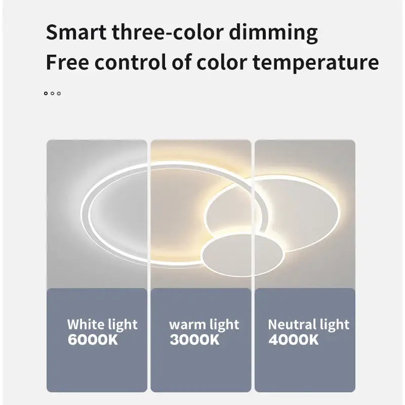 Modern ring led white ceiling light with remote control for living room
