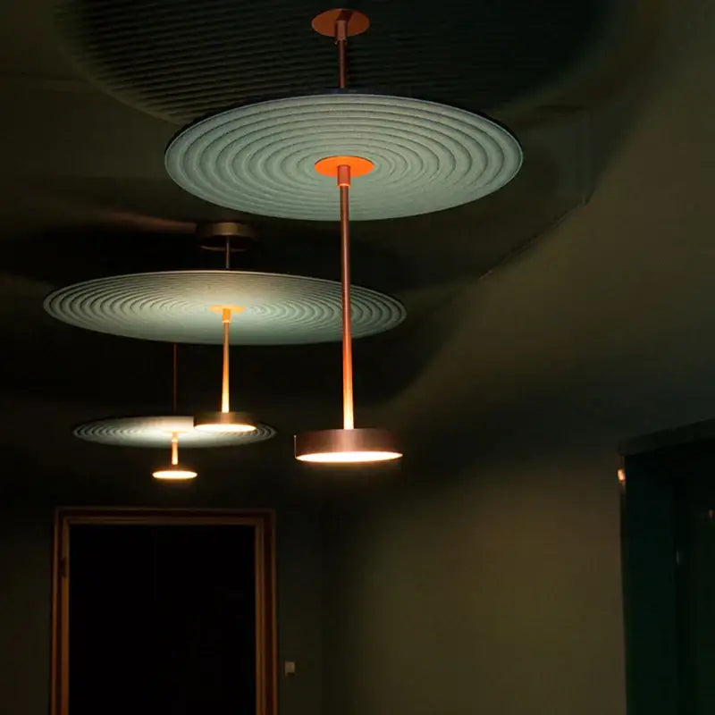 Modern ripple cotton round pendant lights living room decor