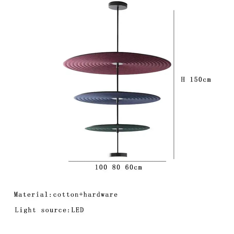 Modern ripple cotton round pendant lights living room decor