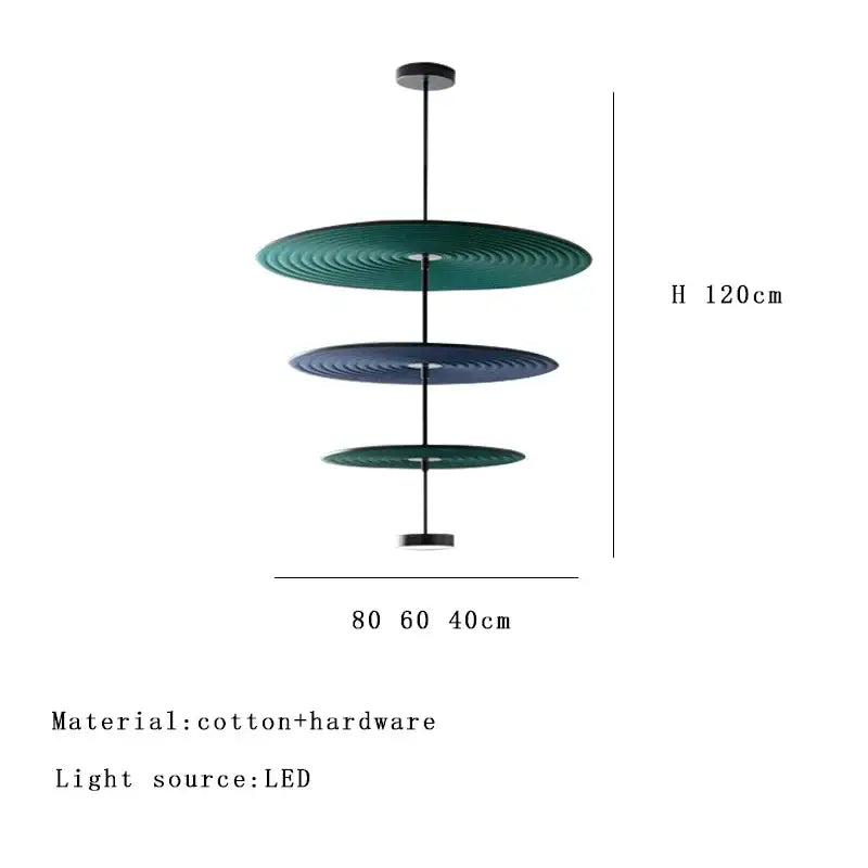 Modern ripple cotton round pendant lights living room decor