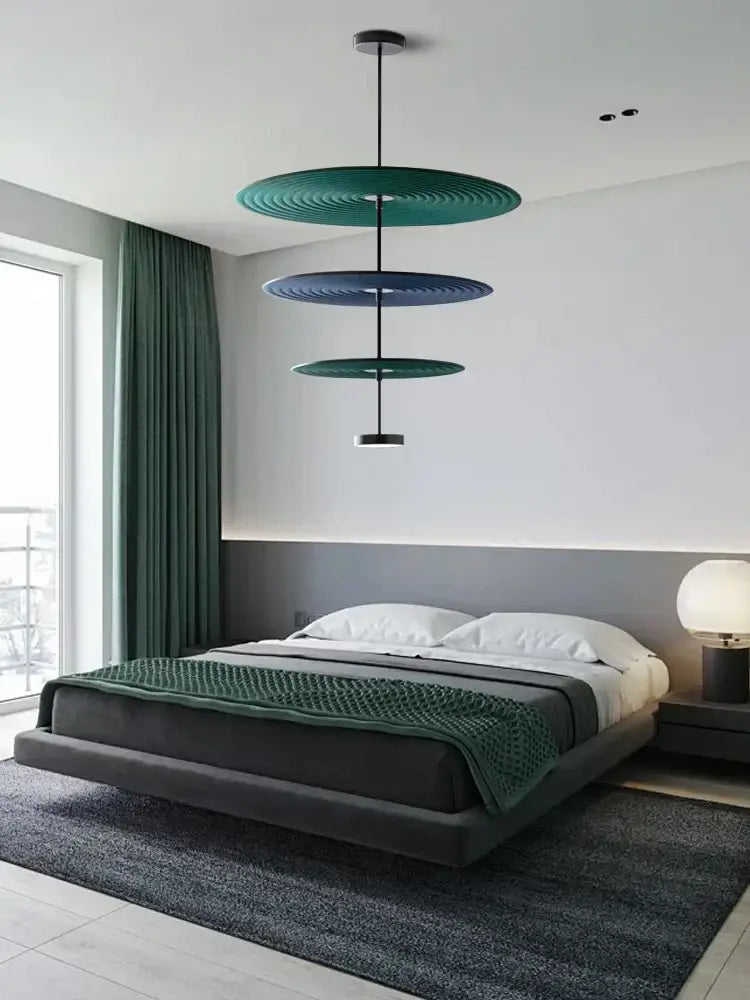 Modern ripple cotton round pendant lights living room decor