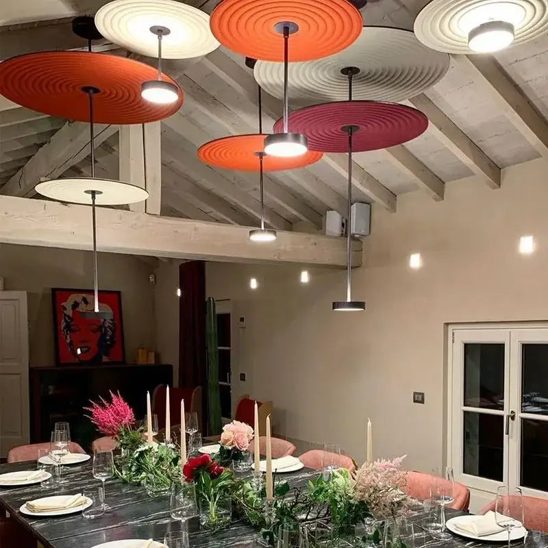 Modern ripple cotton round pendant lights living room decor