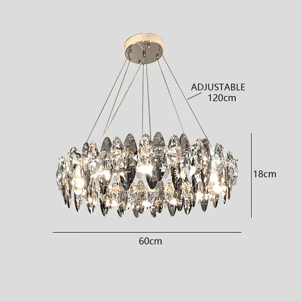 Modern rose gold crystal dimmable led pendant lights dining room