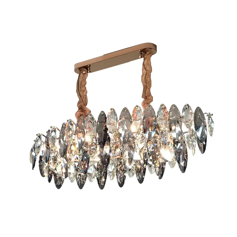 Modern rose gold crystal dimmable led pendant lights dining room