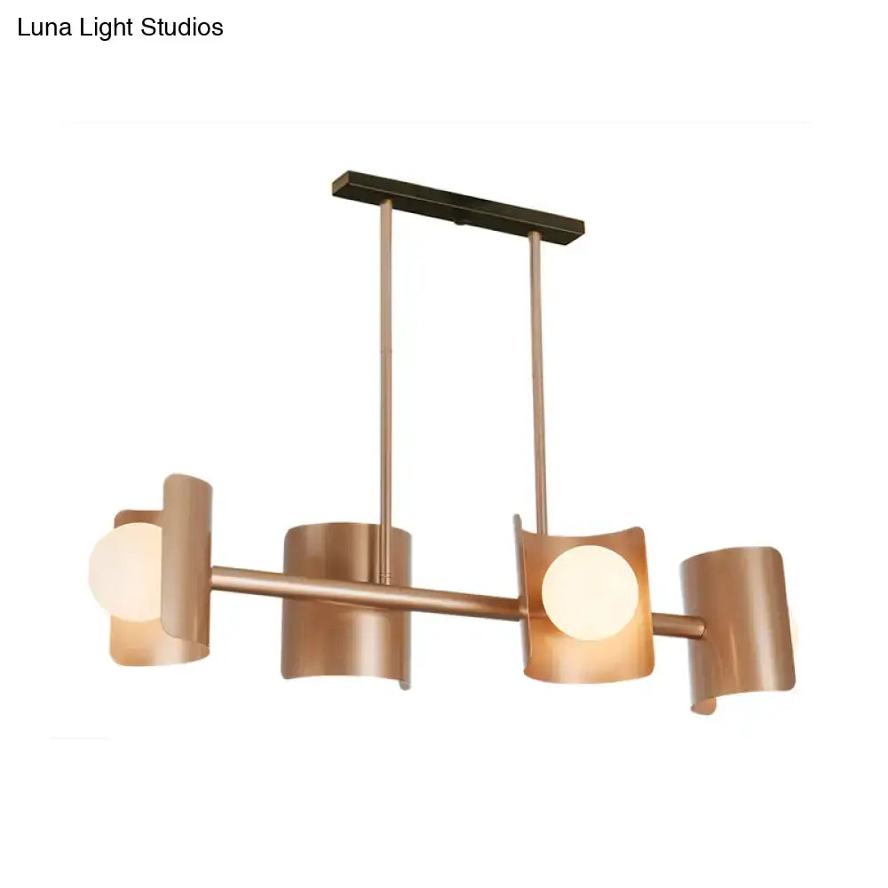 Modern rose gold molecule pendant light for dining room