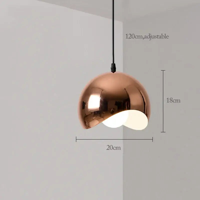 Modern rose gold pendant lights for dining room island decor