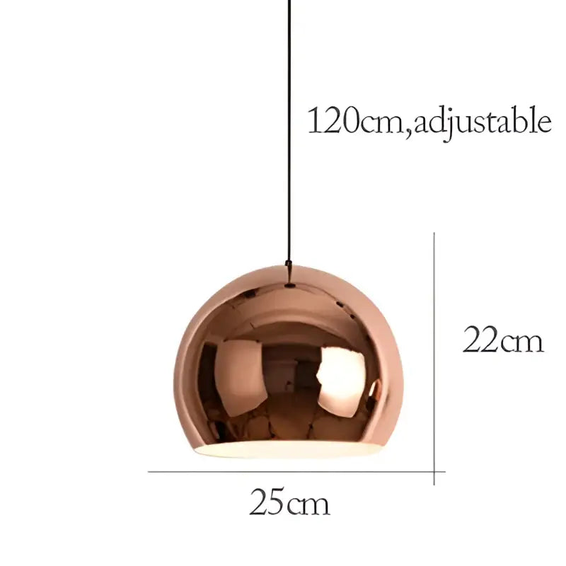 Modern rose gold pendant lights for dining room island decor