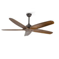 Modern rustic dark bronze 60 inch wooden blade ceiling fan living room