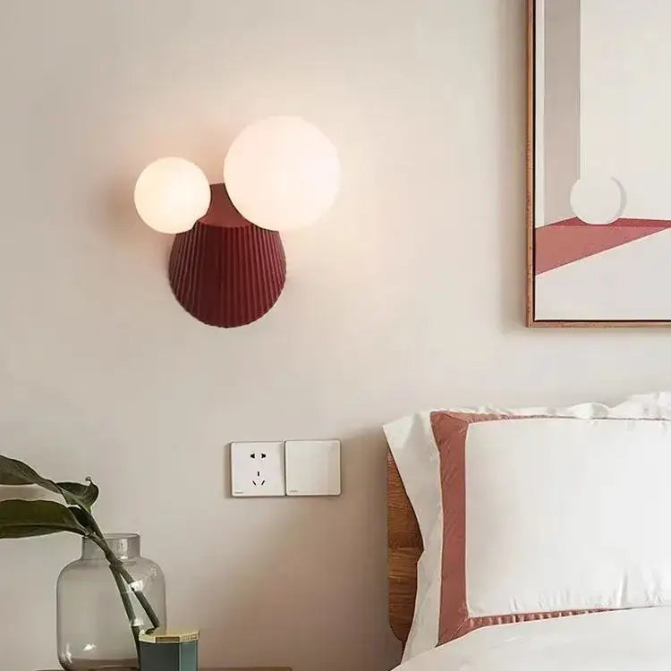 Modern sage green decorbites cactus resin glass wall lamp bedroom