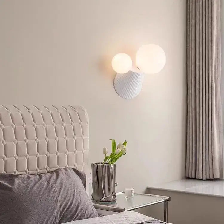 Modern sage green decorbites cactus resin glass wall lamp bedroom