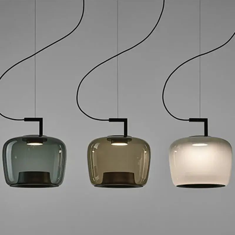 Modern sage green glass pendant lamp dining room set of 3