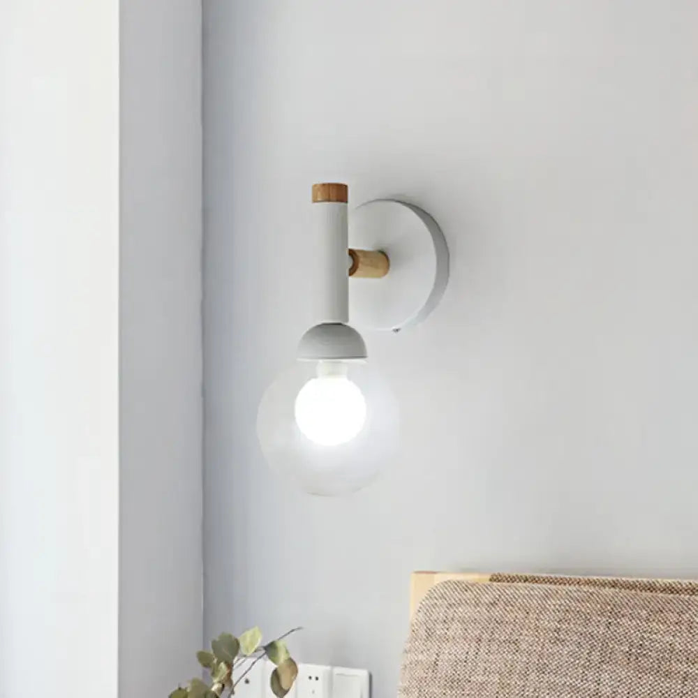 Modern sage green macaron style torch wall light bedroom sconce