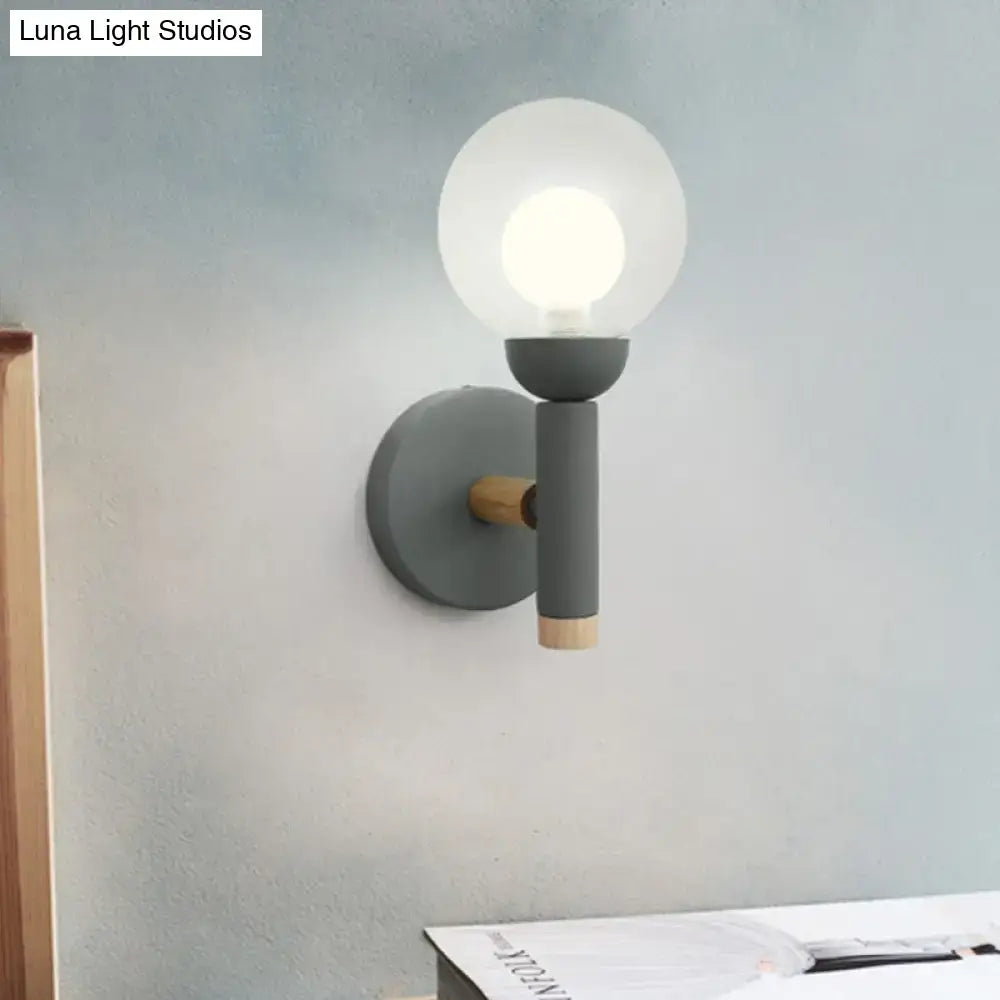 Modern sage green macaron style torch wall light bedroom sconce