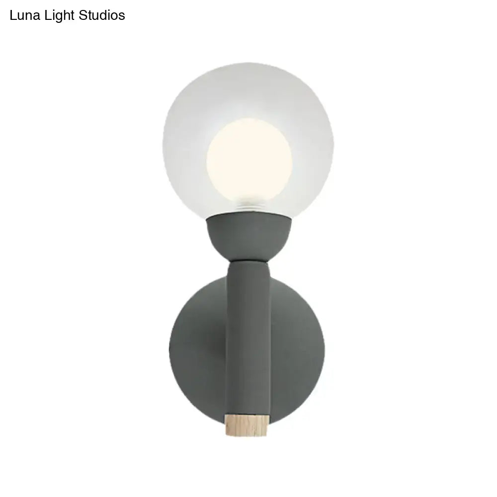 Modern sage green macaron style torch wall light bedroom sconce