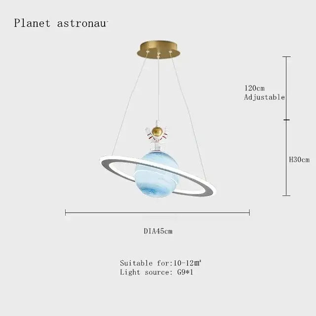 Modern saturn space star astronaut pendant lamp boys bedroom