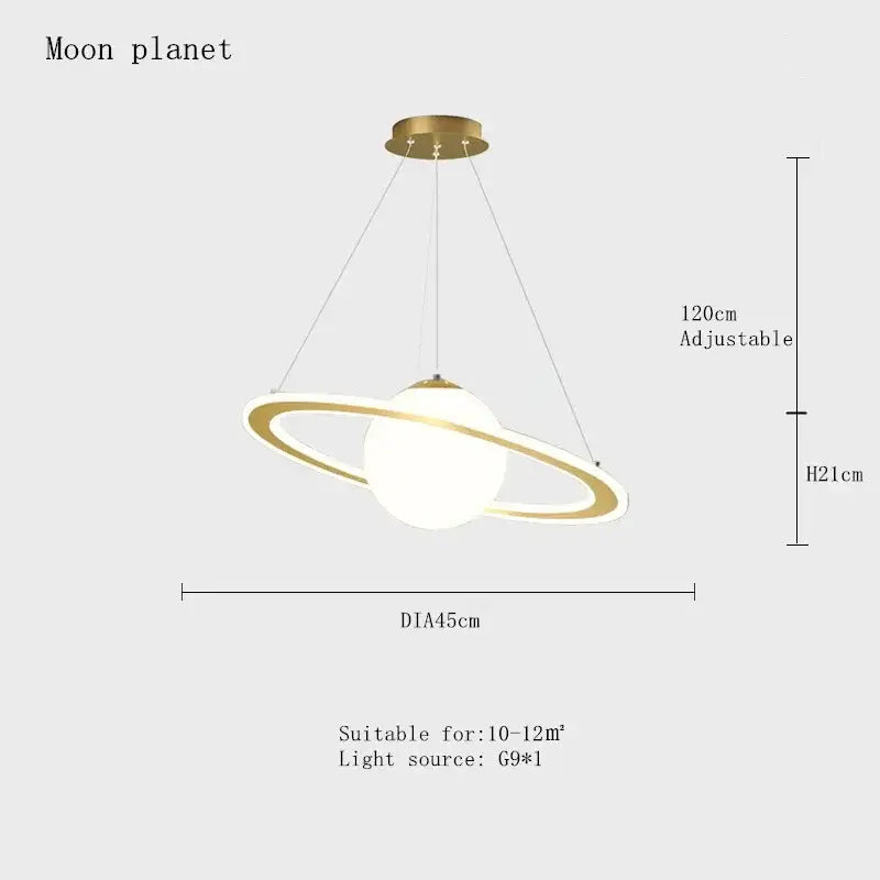 Modern saturn space star astronaut pendant lamp boys bedroom