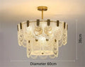 Modern scalloped art glass chandelier gold dining room light