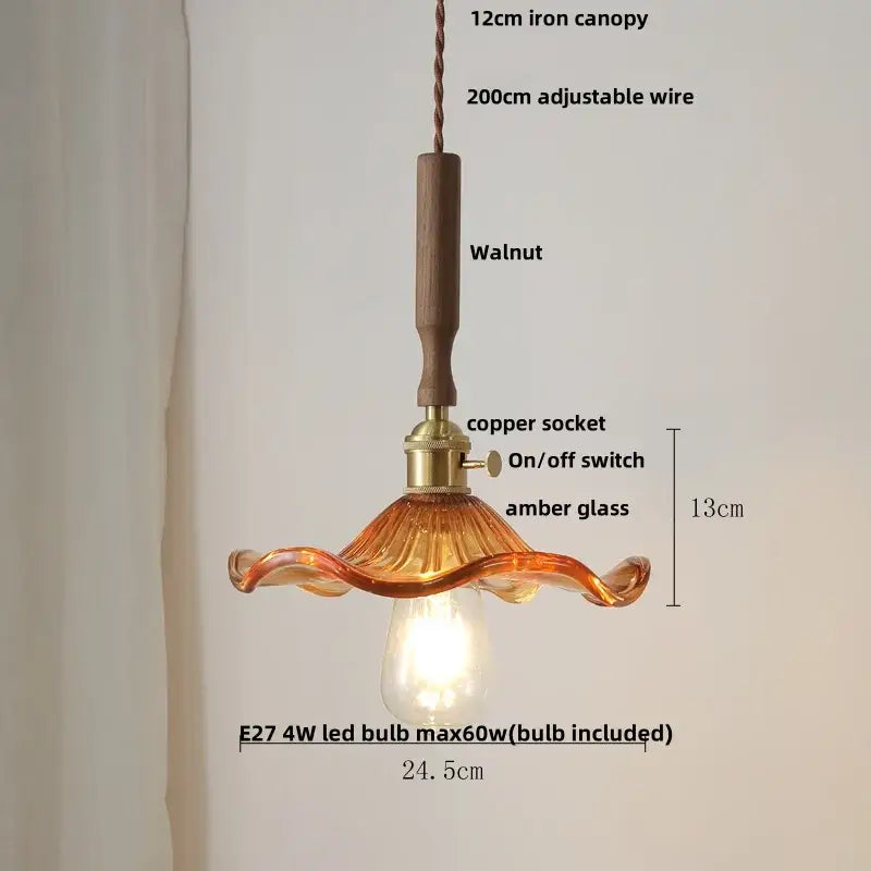 Modern scalloped floral ceramic led pendant light kitchen decor