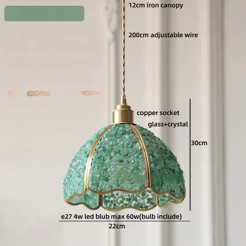 Modern scalloped seashell glass led pendant light for dining room