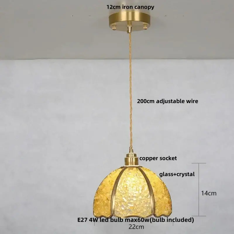 Modern scalloped seashell glass led pendant light for dining room