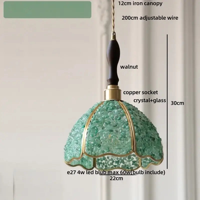 Modern scalloped seashell glass led pendant light for dining room