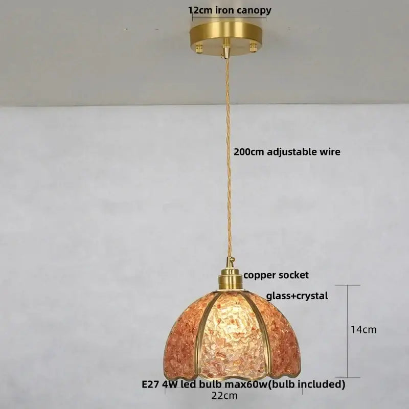 Modern scalloped seashell glass led pendant light for dining room