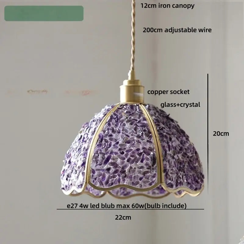 Modern scalloped seashell glass led pendant light for dining room
