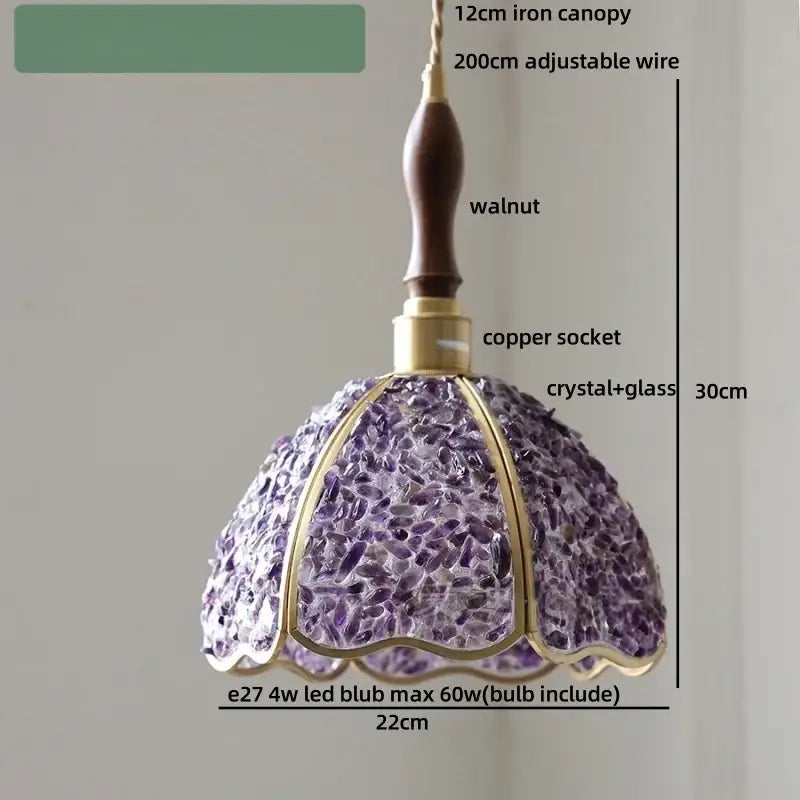 Modern scalloped seashell glass led pendant light for dining room