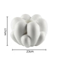 Modern scalloped white ceramic creative petal vase living room decor