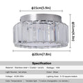 Modern silver big crystal led circle ceiling lamp for living room