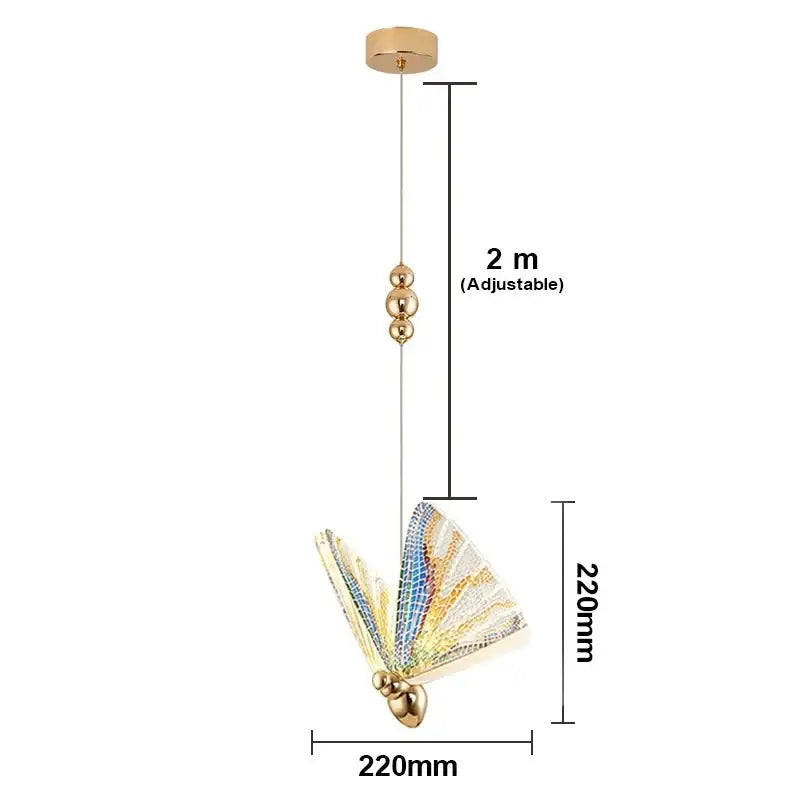 Modern silver butterfly led pendant light for living room kitchen