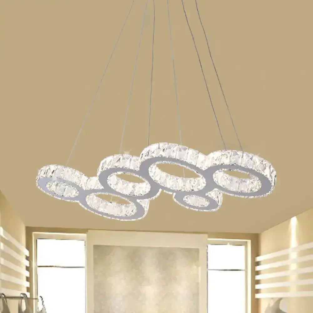 Modern silver crystal bubble led pendant – kitchen island light
