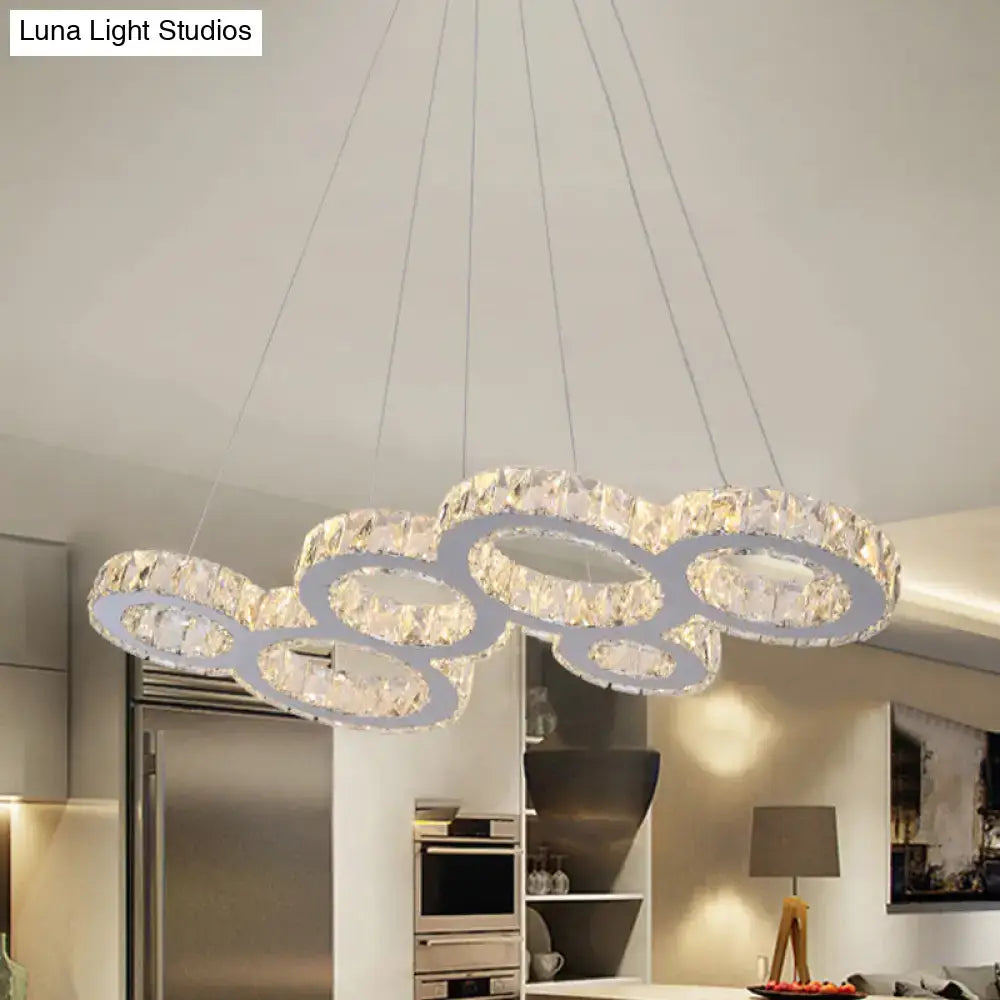 Modern silver crystal bubble led pendant – kitchen island light