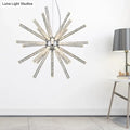 Modern silver crystal starburst chandelier pendant light dining room
