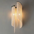 Modern silver crystal tassel wall light living room sconce