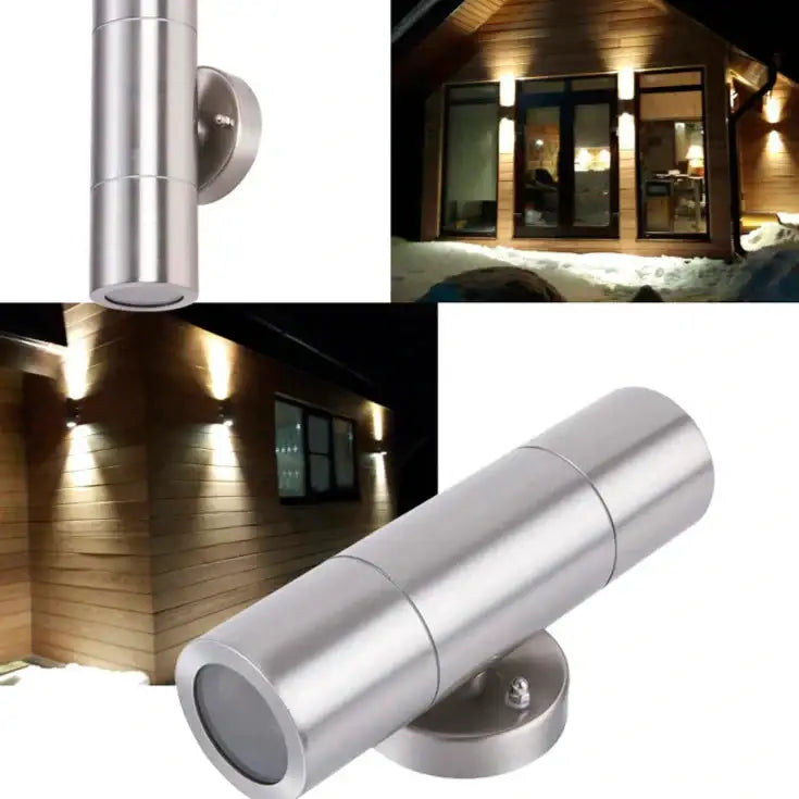 Modern silver cylindrical wall sconces outdoor minimalist light