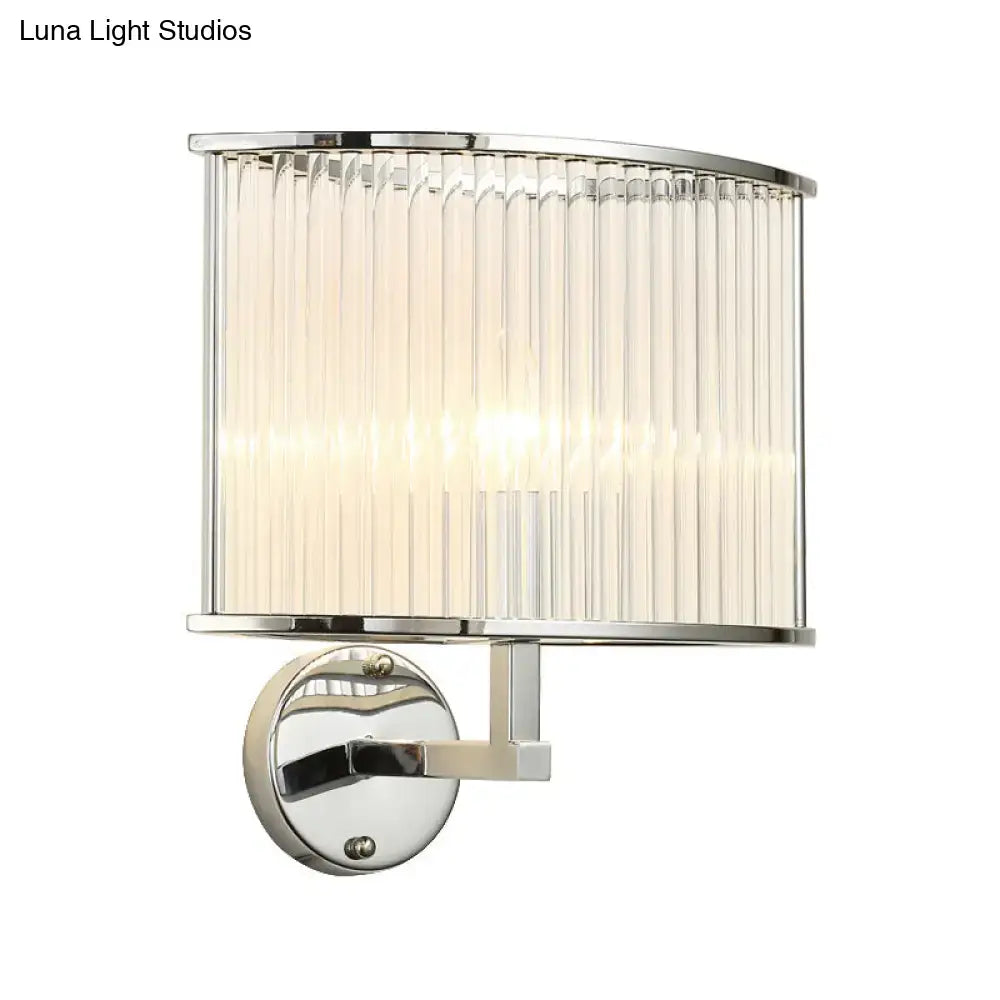 Modern silver finish crystal wall lamp for living room