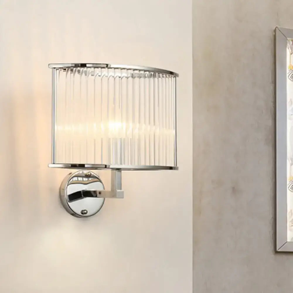 Modern silver finish crystal wall lamp for living room
