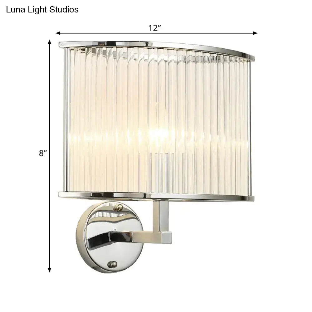 Modern silver finish crystal wall lamp for living room