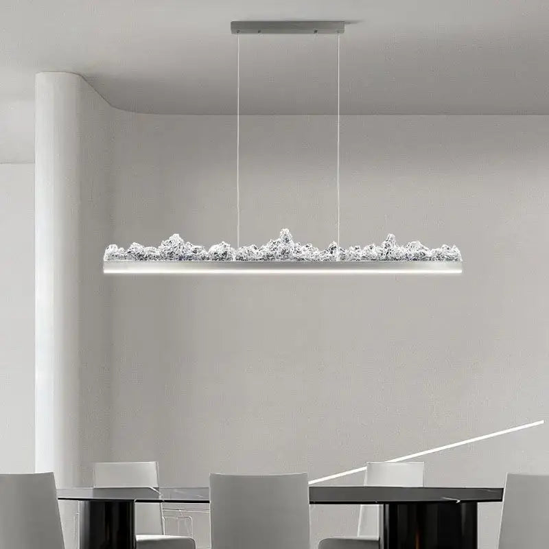 Modern silver frosted glass pendant light kitchen island design